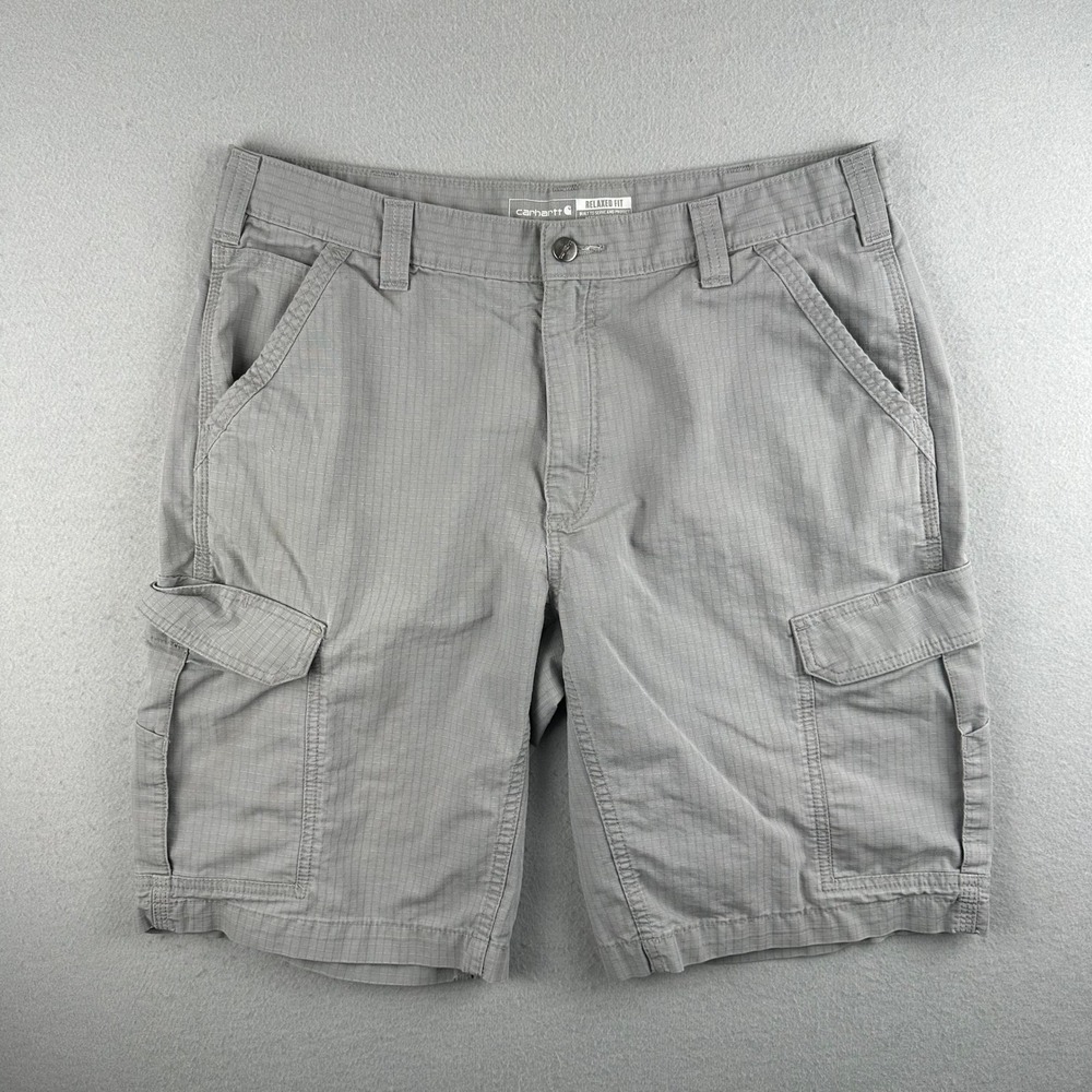 Carhartt Cargo Work Short Mens 36 Gray Force Relaxed Fit Ripstop BS3543-M